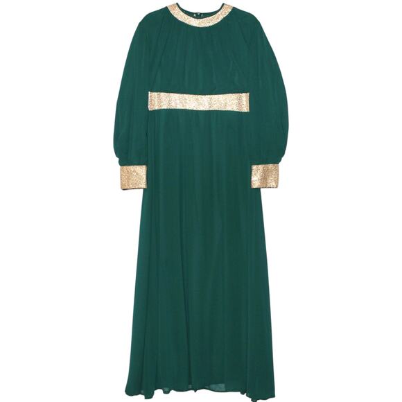 Green Long Sleeve Maxi Dress Large - Picture 1 of 4
